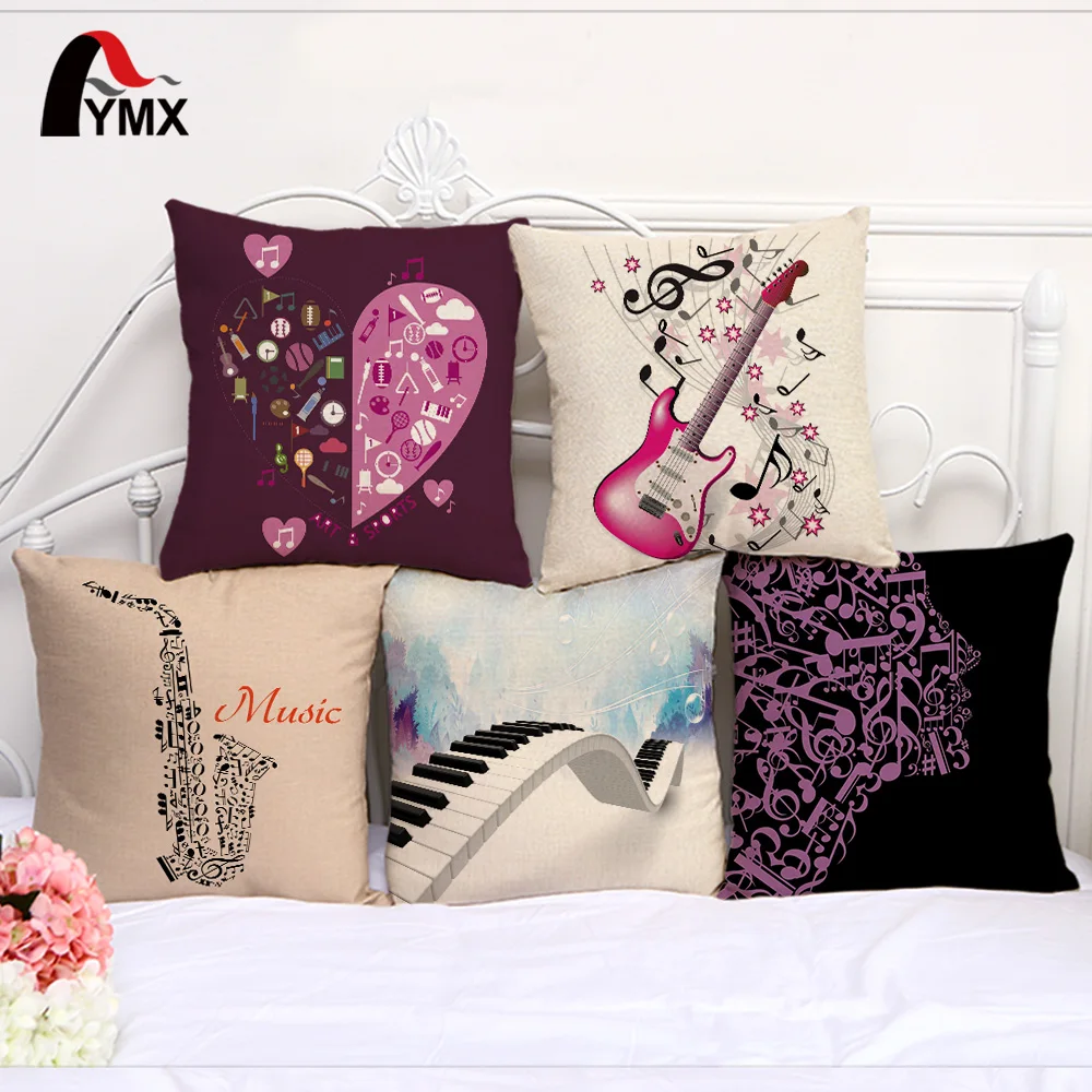 Цветная Подушка гитарная крышка из хлопка и льна|Наволочки| |