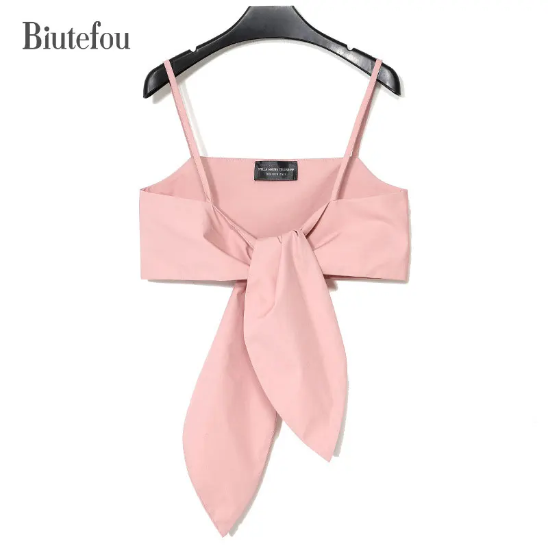 Новая мода biutefou фирменный дизайн 2017 лук сплошной цвет танки женщин ремень