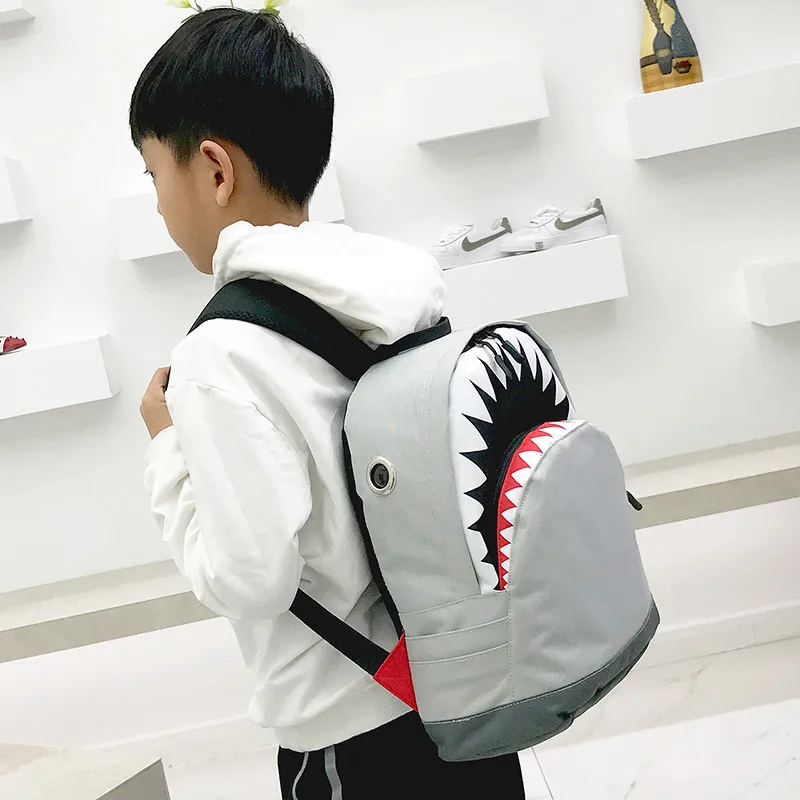 Для маленьких мальчиков 3D Акула школьный рюкзак детские Mochila Kids весело Тетрадь