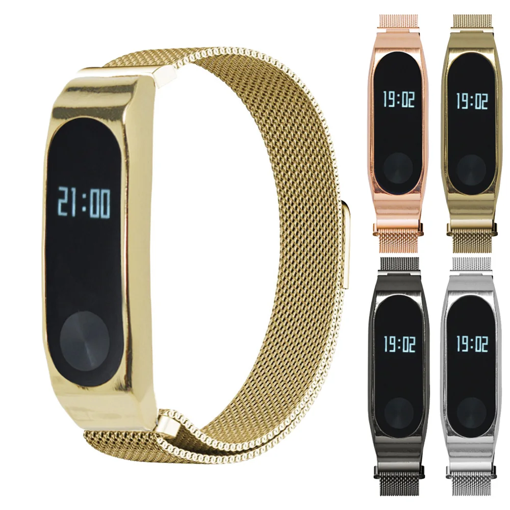 Миланская петля браслет из нержавеющей стали ремешок для xiaomi Mi band 2 Смарт часы