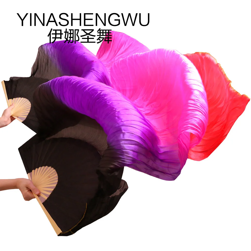 Новое поступление для выступлений на сцене фанатов танцев 100% шелк вуали цветные