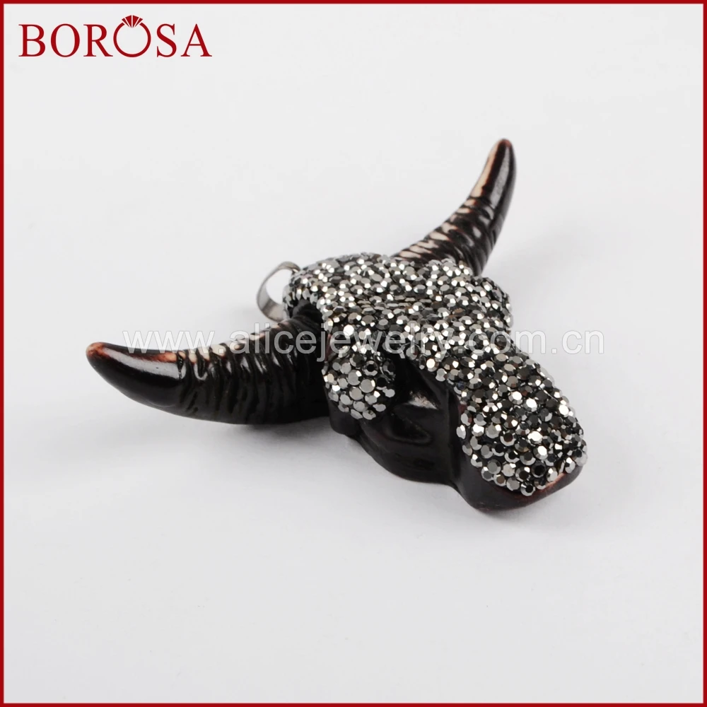 Новое поступление от borosa Черная смола бычья голова кулон буйвола крупного