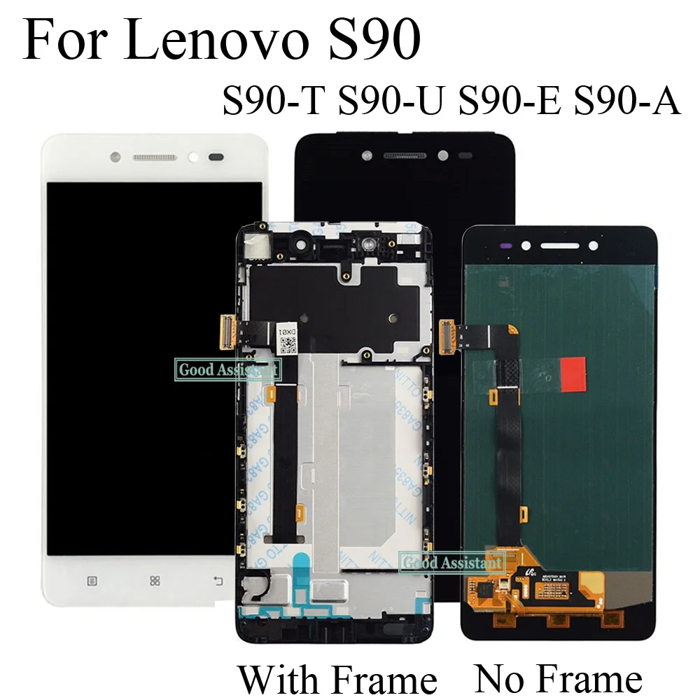 Черный/белый 5 0 дюймов для Lenovo S90 ЖК-дисплей с сенсорной панелью рамкой Digitizer Assembly
