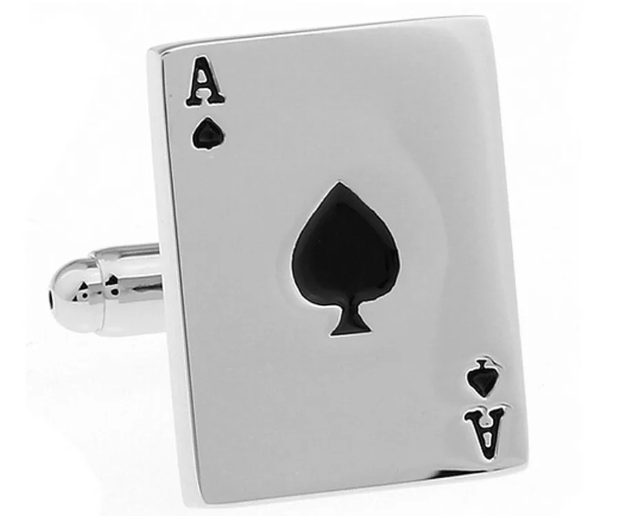 Мужские игральные карты запонки медный материал покер Ace