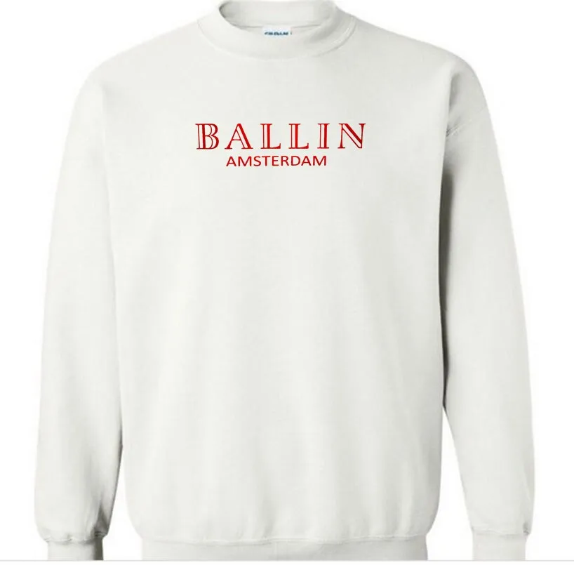 Мужские и женские толстовки с длинными рукавами Ballin свободные круглым вырезом из