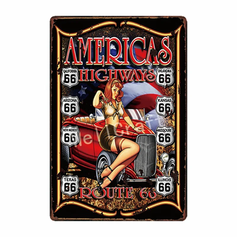 [WellCraft] Алмазный Texaco Route66 моторное масло Винтаж металлические знаки Бар Гараж