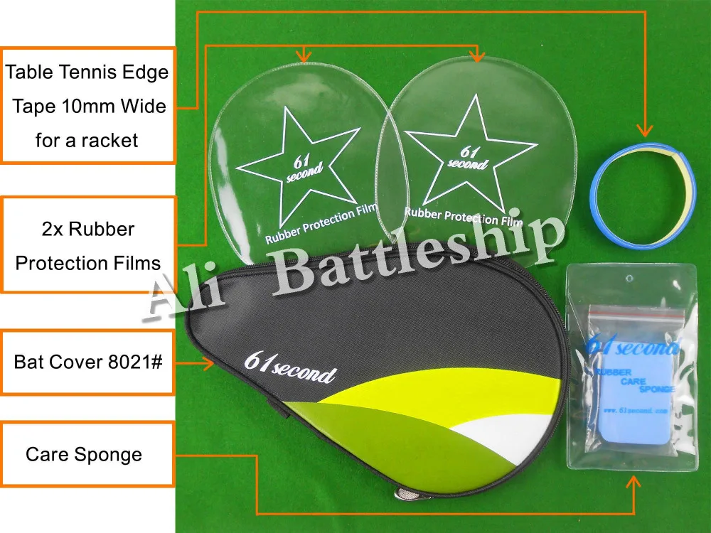 Original 61second Bat Cover 8021# Table Tennis Accessories Set for Ping Pong Racket | Спорт и развлечения