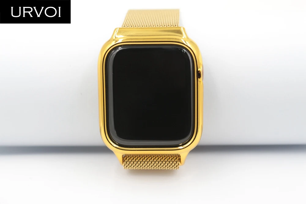 URVOI Миланская петля для Apple Watch, ремешок серии 4+ чехол из поликарбоната, ремешок с крышкой для iwatch, магнитная пряжка, 40, 44 мм