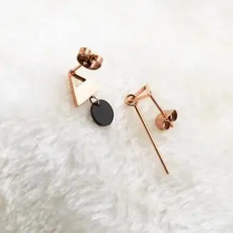 Серьги-подвески женские из нержавеющей стали под розовое золото | Украшения и