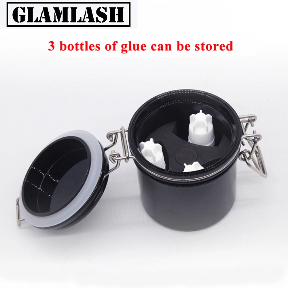 GLAMLASH клей для ресниц с активированным углем контейнер для хранения герметичная банка для хранения ресниц инструменты для наращивания макияжа