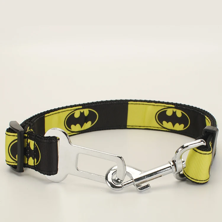 safetybelt 48 to75cm Поводок для собак, ошейник, ремень безопасности, брелок, 1 дюйм лента с рисунком Бэтмена - Цвет: safetybelt 48 to75cm