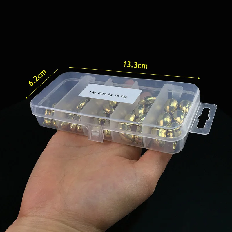 

New 41 Pcs/Pack Copper Lead Sinker Weights Ball Sharped Copper Fishing Accessories Fishing Tackles XD88