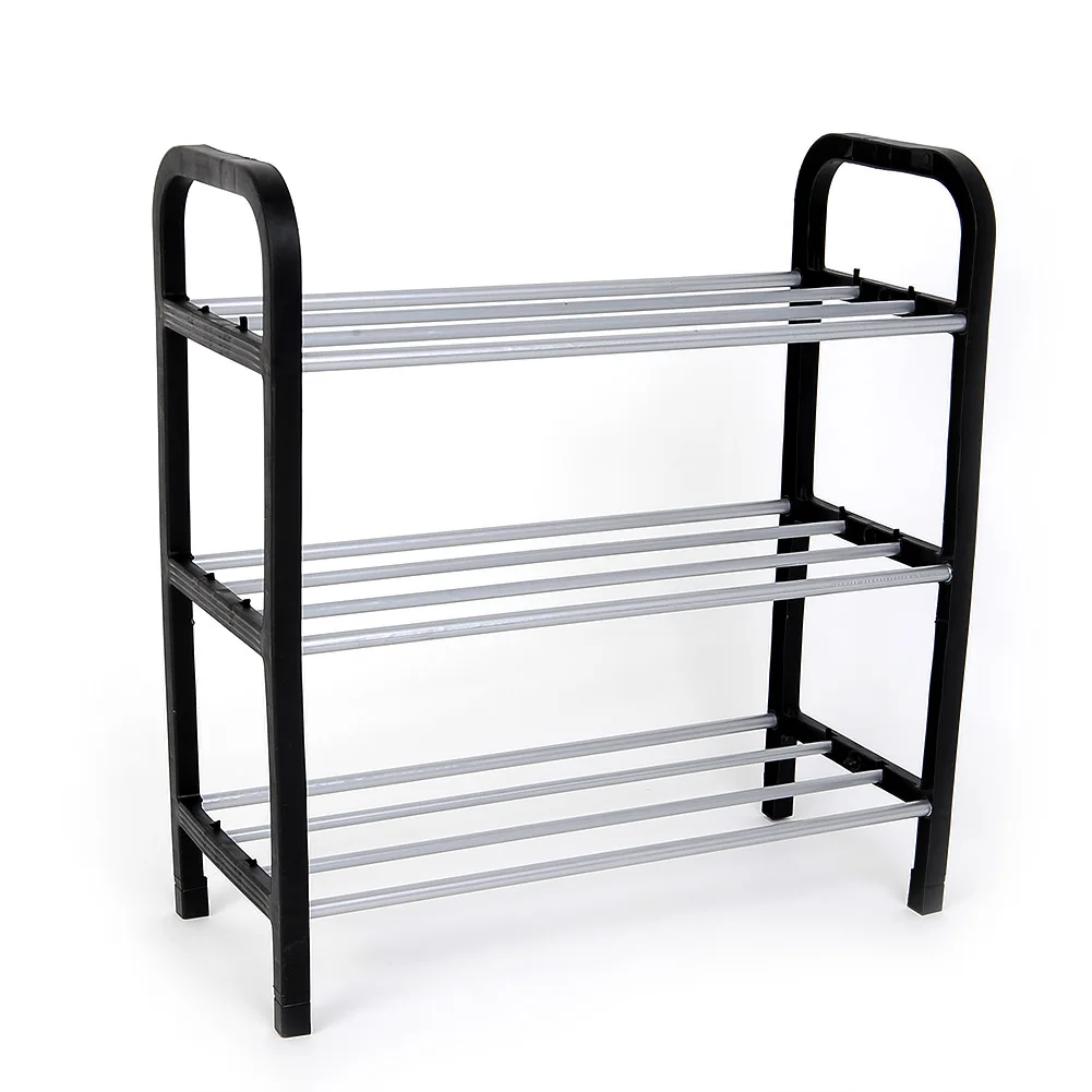 Трехуровневая стойка для обуви органайзер полки большая емкость подставка