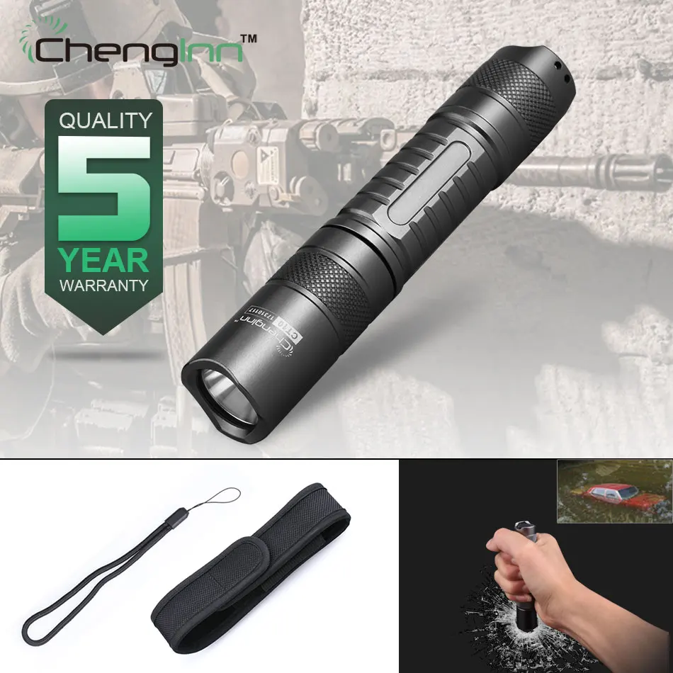 Военный тактический фонарь CREE XM-L2, фонарик для дайвинга, конвой фонарь, светодиодный Мощный светодиодный фонарь, 18650 фонарь Chenglnn