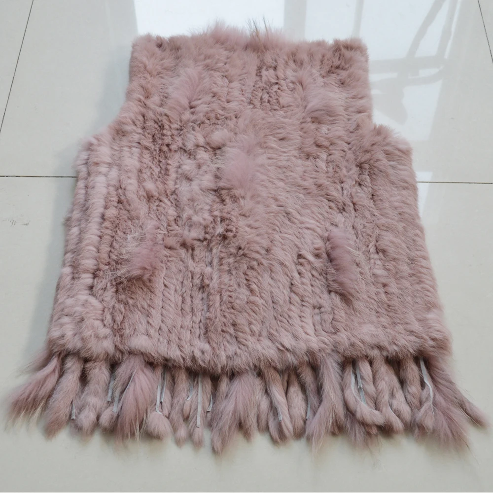 Лидер продаж женский жилет из натурального кроличьего меха вязаный ручной