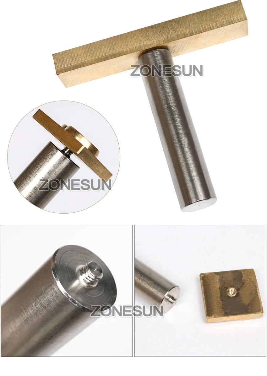 ZONESUN молотковая ручка из нержавеющей стали для кожаного тиснения инструмент для рукоделия, металлическая молотковая ручка для кожаного штампа на заказ