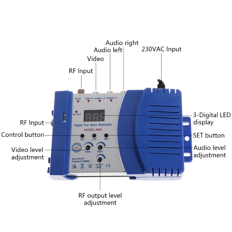 Авто RF модулятор Аудио Видео ТВ конвертер RHF UHF Усилитель сигнала США/ЕС разъем