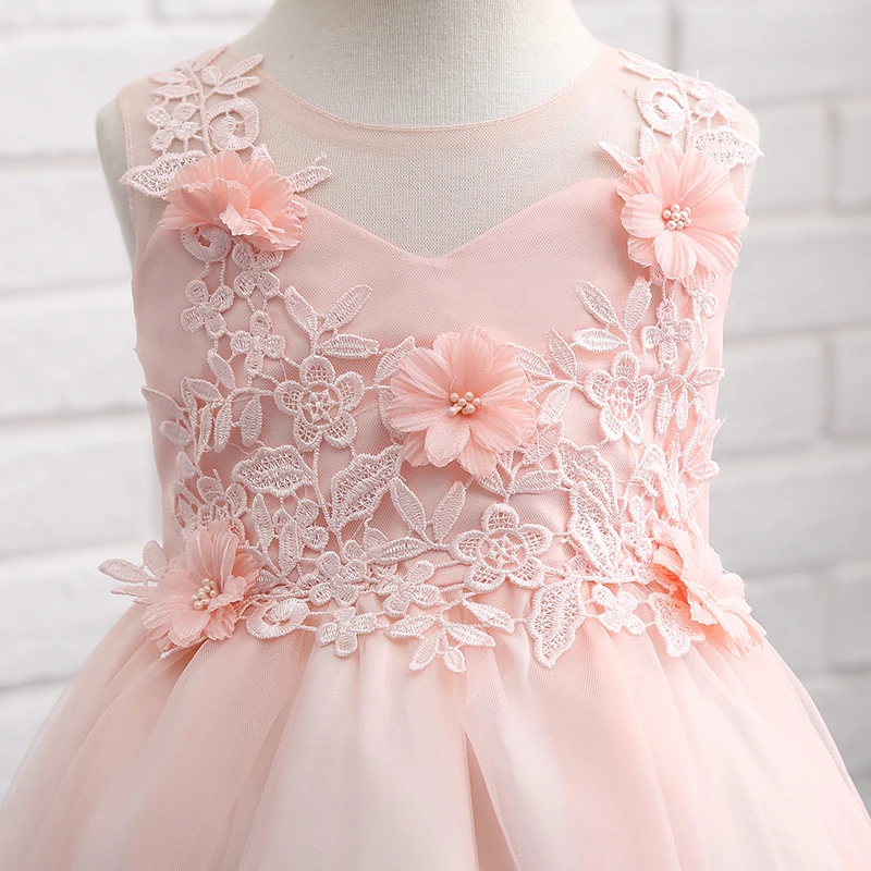 Новое поступление платья с объемным цветком для девочек 2017 детское платье