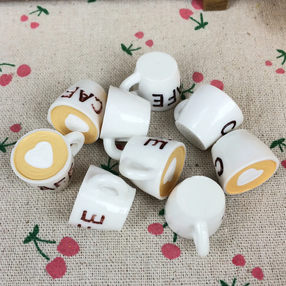 10 шт. кабошон с плоским основанием из смолы поддельная белая чашка для кафе