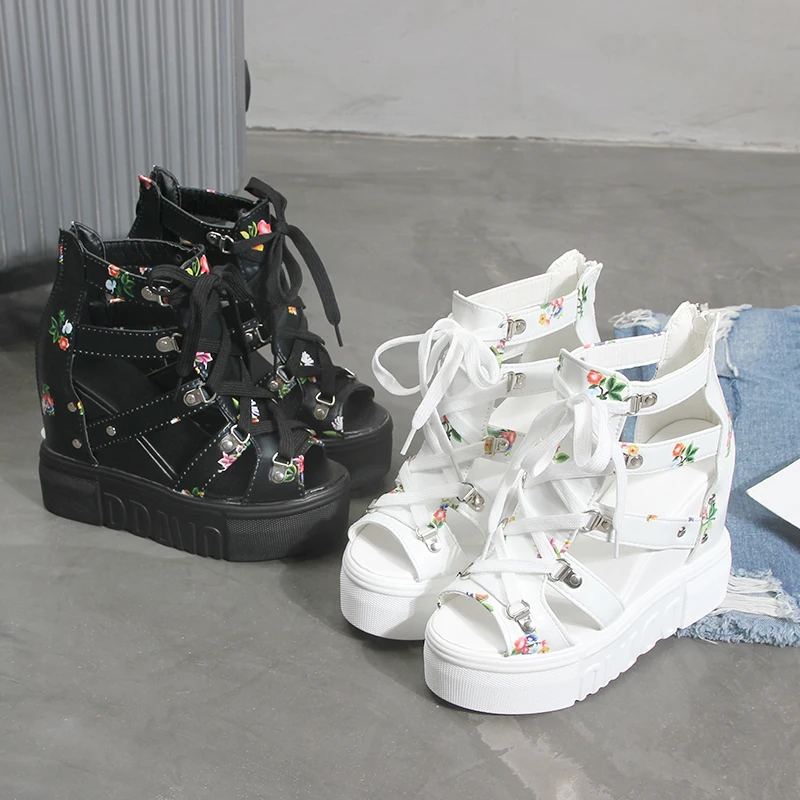 Женские туфли на танкетке; коллекция года; Zapatos De Mujer; летние женские босоножки на платформе и высоком каблуке; Новая брендовая стильная обувь; женские босоножки; Mujer