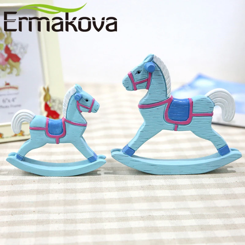 ERMAKOVA набор из 2 фигурок лошадей статуэтка лошади качалка милое животное ремесла