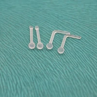 new 2mm ball l shaped nose rings stud retainer clear transparent bone straight 20g pin fashion body piercing jewelry wholesale