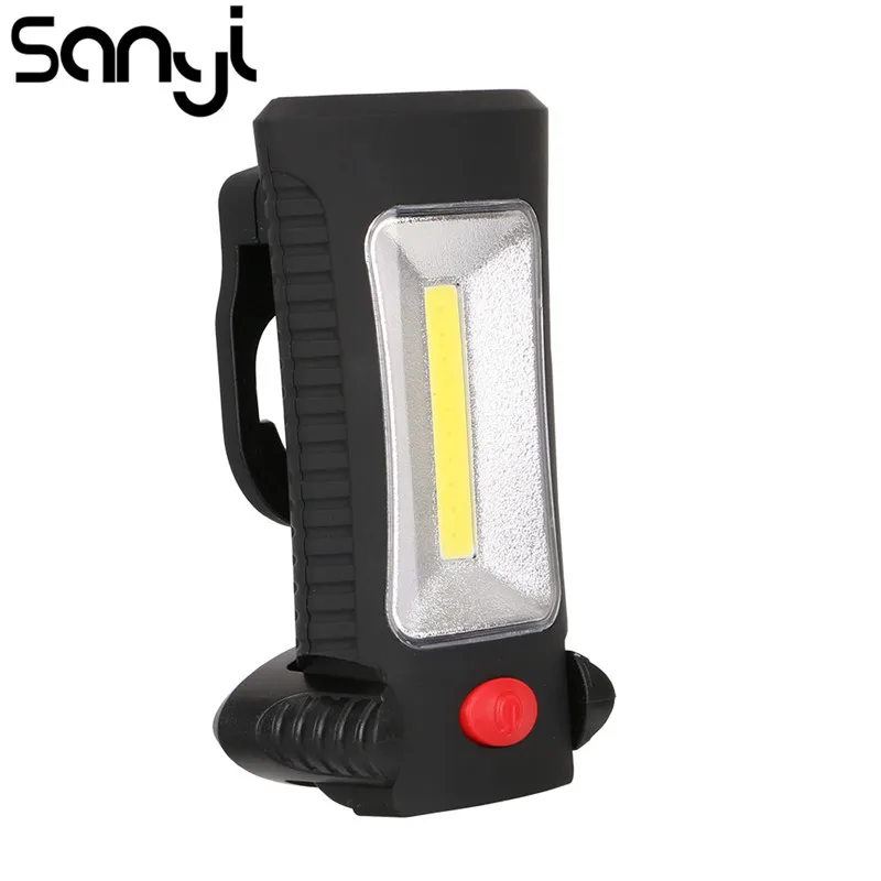 

SANYI Multifunctional Portable COB LED Magnetic Folding Hook Working Inspection light Flashlight torch Lanterna lamp USE 3xAAA