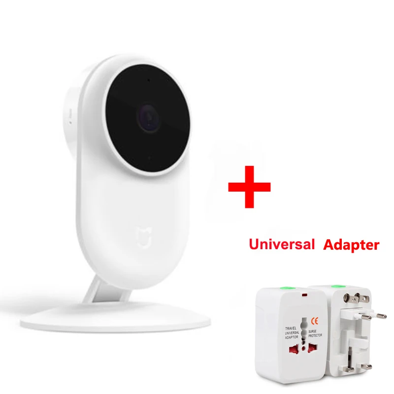 white Universal plug Xiaomi Mijia 1080 P ip-камера 130 градусов FOV ночного видения 2,4 ГГц двухдиапазонный WiFi Xiaomi домашний комплект монитор безопасности - Цветной: white Universal plug