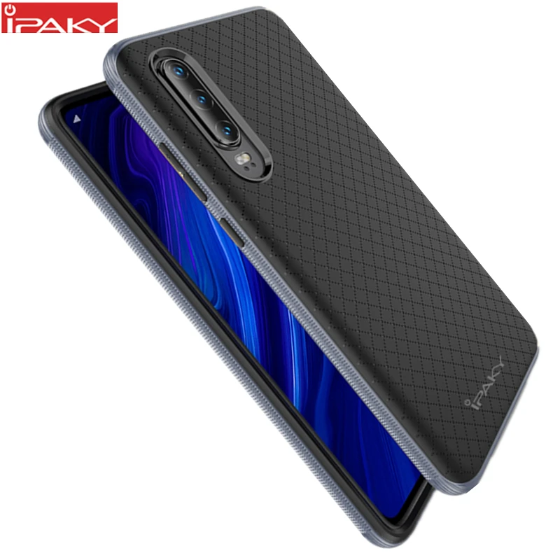 Чехол для Huawei P30 IPAKY PC бампер силиконовая Мягкая задняя часть 2 в 1 гибридный