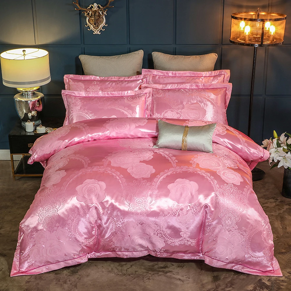 Papa& Mima жаккард постельное белье queen King size Постельный набор простыня наволочка пододеяльник набор шелк и хлопок ткань Прямая поставка