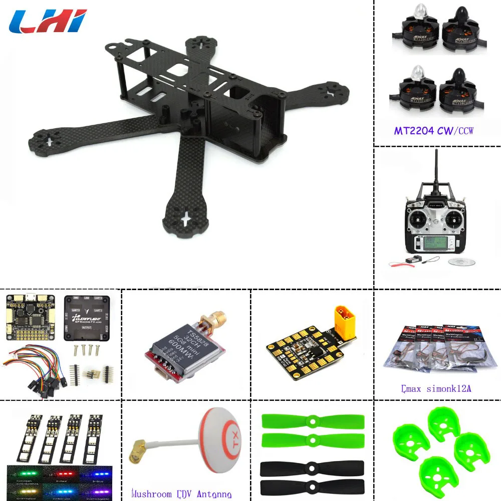 Рамка для QAV R 220 + F3 Контроллер полета emax 2204 2300KV двигатель из углеродного волокна DIY