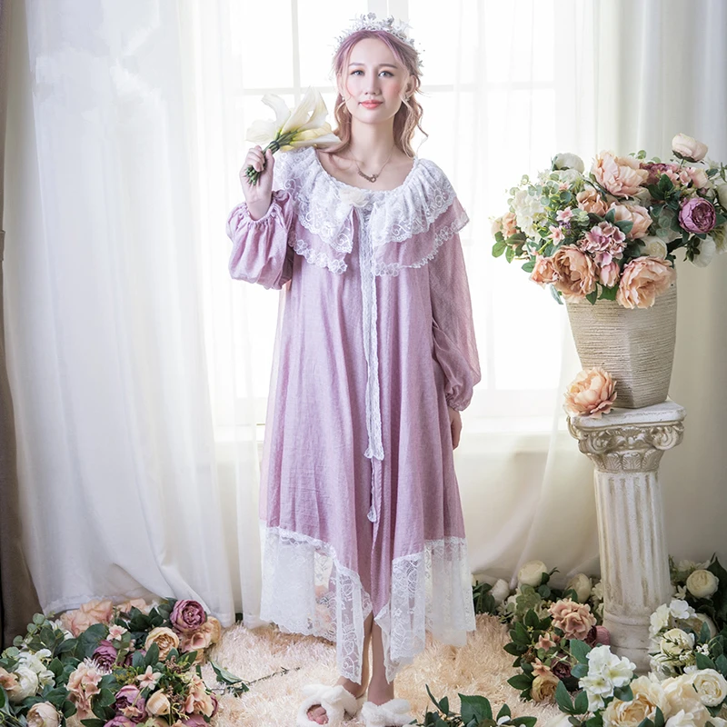 Комплект халатов для женщин, ночная рубашка, комплект ночного белья принцессы