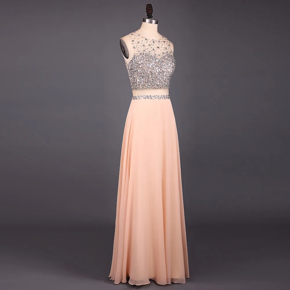 Женское шифоновое вечернее платье длинное розово желтое ТРАПЕЦИЕВИДНОЕ ПЛАТЬЕ