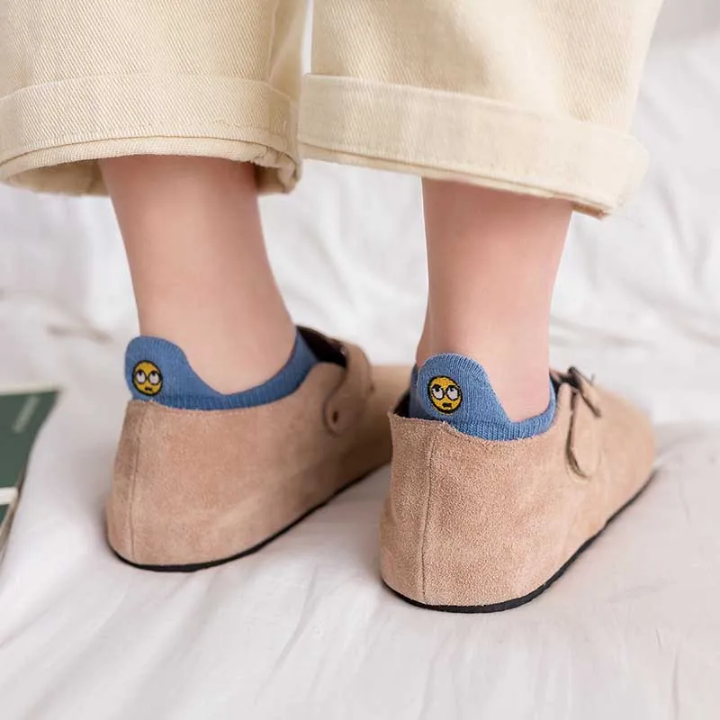Короткие носки для отдыха с маленькими ушами и забавным смайликом Удобные
