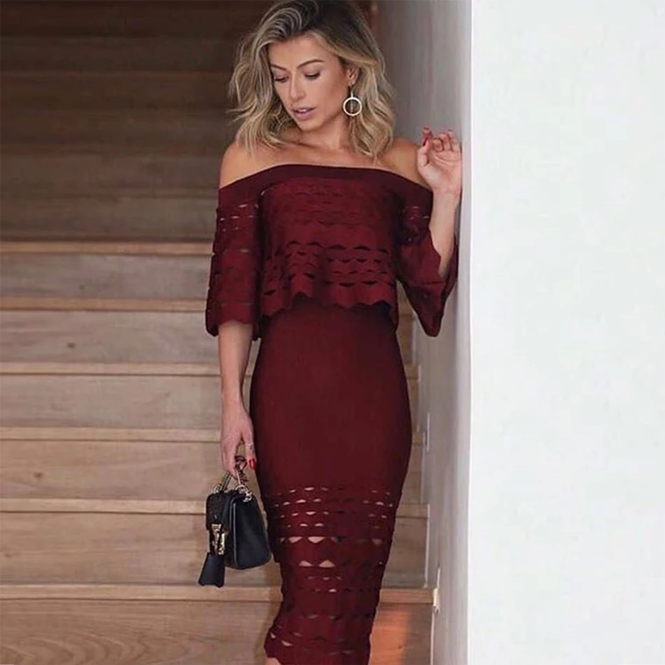 Женское вечернее Бандажное платье белое с коротким рукавом и открытыми плечами в