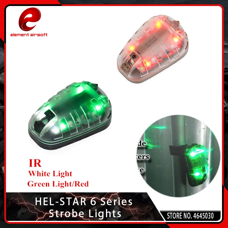 Element Airsoft HEL-STAR 6 сигнальный зеленый& IR или красный& IR светильник с волшебной лентой водонепроницаемый шлем лампы для выживания 8*5,5*3 см