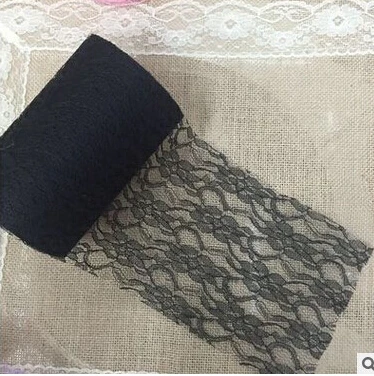 6 дюймов x 24 ярдов винтажная кружевная лента с цветочным рисунком (черный) для