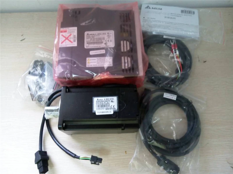 Delta 220V 100W 0.32NM 3000r/min 40mm AC Серводвигатель приводной набор ECMA C10401GS + ASD A2 0121 L с кабелем
