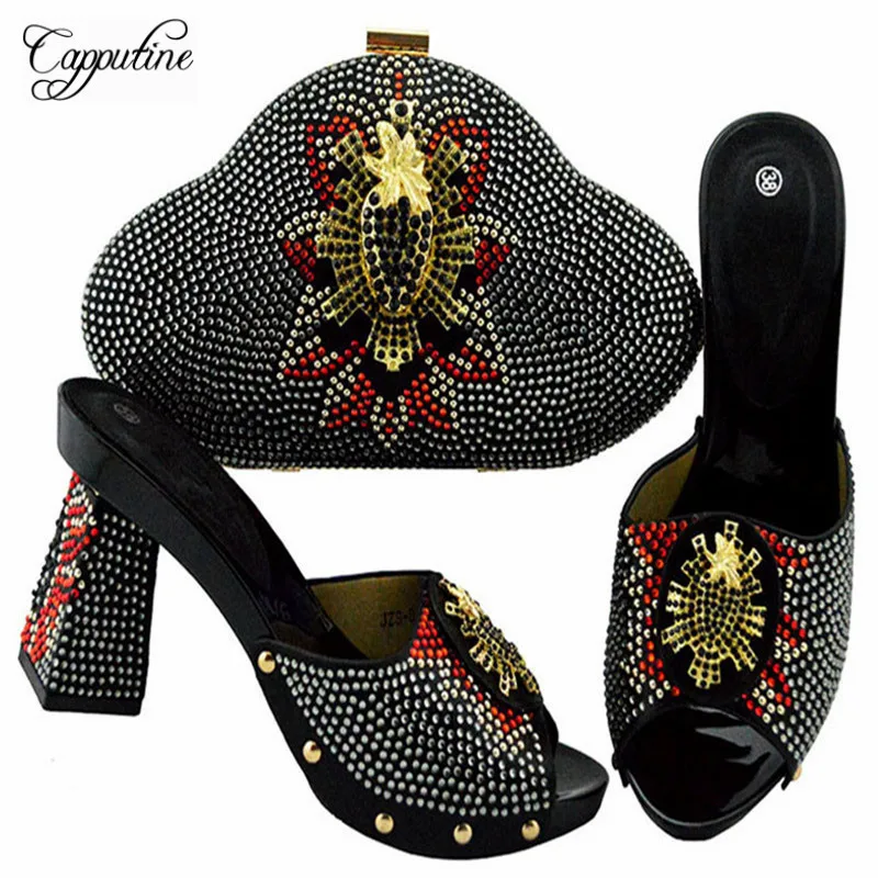 Capputine/Новое поступление комплект из женской обуви и сумки красного цвета сумочки