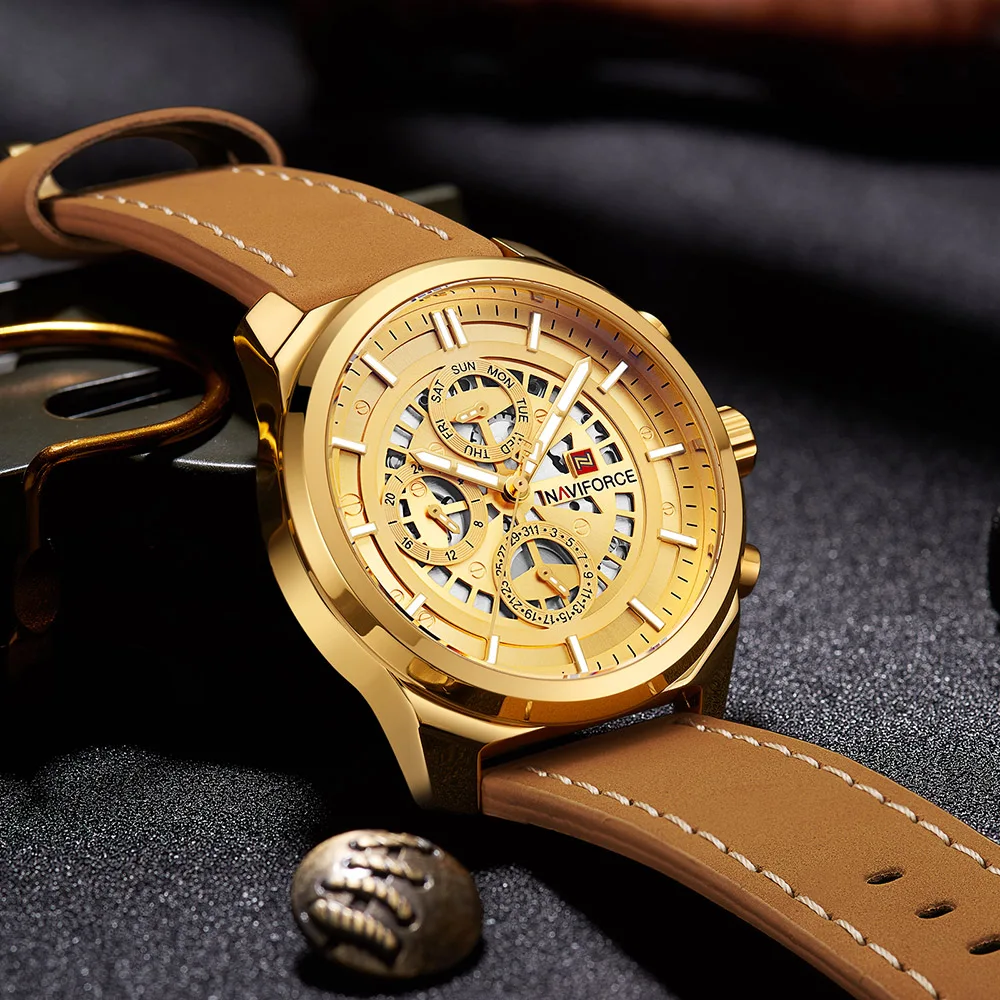 NAVIFORCE мужские модные спортивные кварцевые часы 24 часа s лучший бренд класса люкс