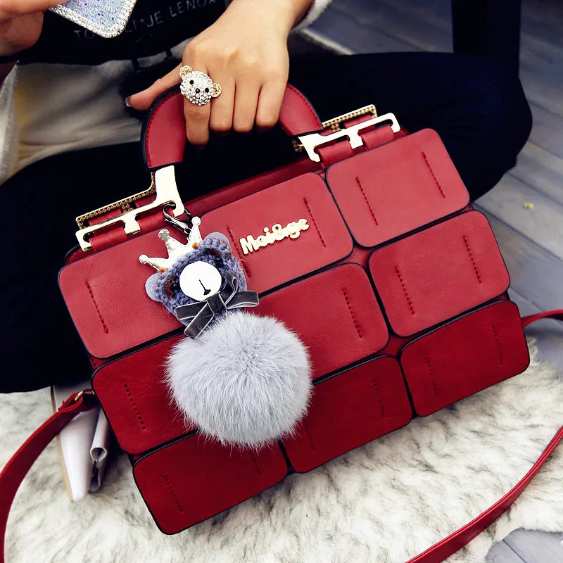 Женская сумка из искусственной кожи Suture Boston вместительная через плечо 2019|pu leather