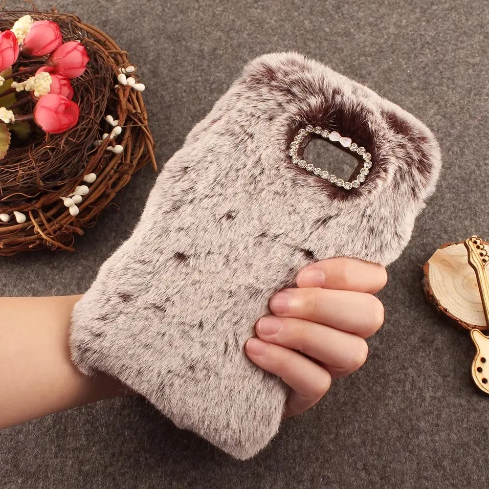Роскошный теплый Пушистый Плюшевый чехол с кроличьим мехом для Samsung Galaxy J3 J5 J7 2017