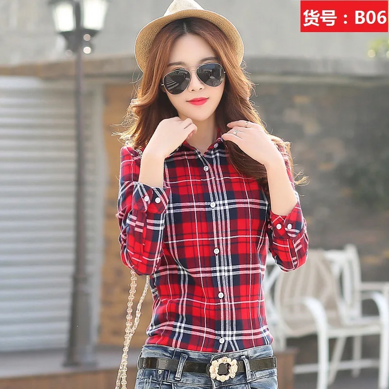 Новинка осени 2018 клетчатая рубашка для женщин Blusas Femininas тонкая модная женская