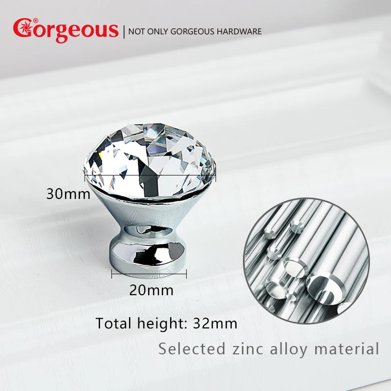 Великолепный сплав цинка Diamond crystal ручки Европейский кристалл шкафа одно