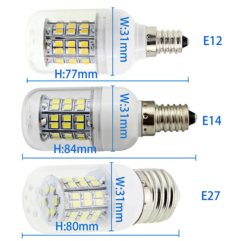 Светодиодная лампа e14 E12 B22 E27 Gu10 G9 5 шт. 3 Вт кукурузная свеча точечные светильники