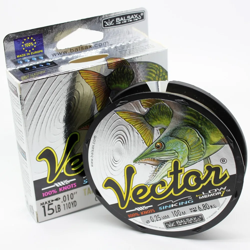 Balsax Vectar Фирменная рыболовная леска/оплетка 4lb 48 анг. Фунт. сверхмощная Тонущая