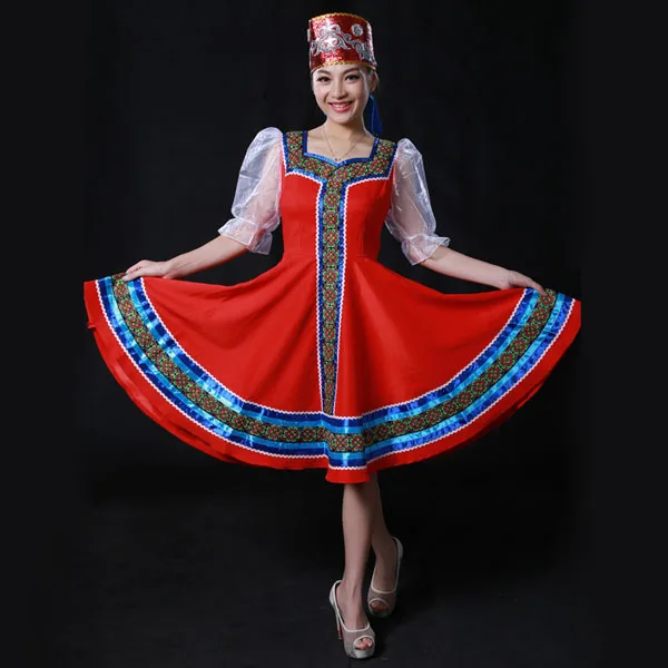 На заказ, русские народные танцевальные костюмы с головным убором, русская сценическая танцевальная одежда, розничная и HF1276