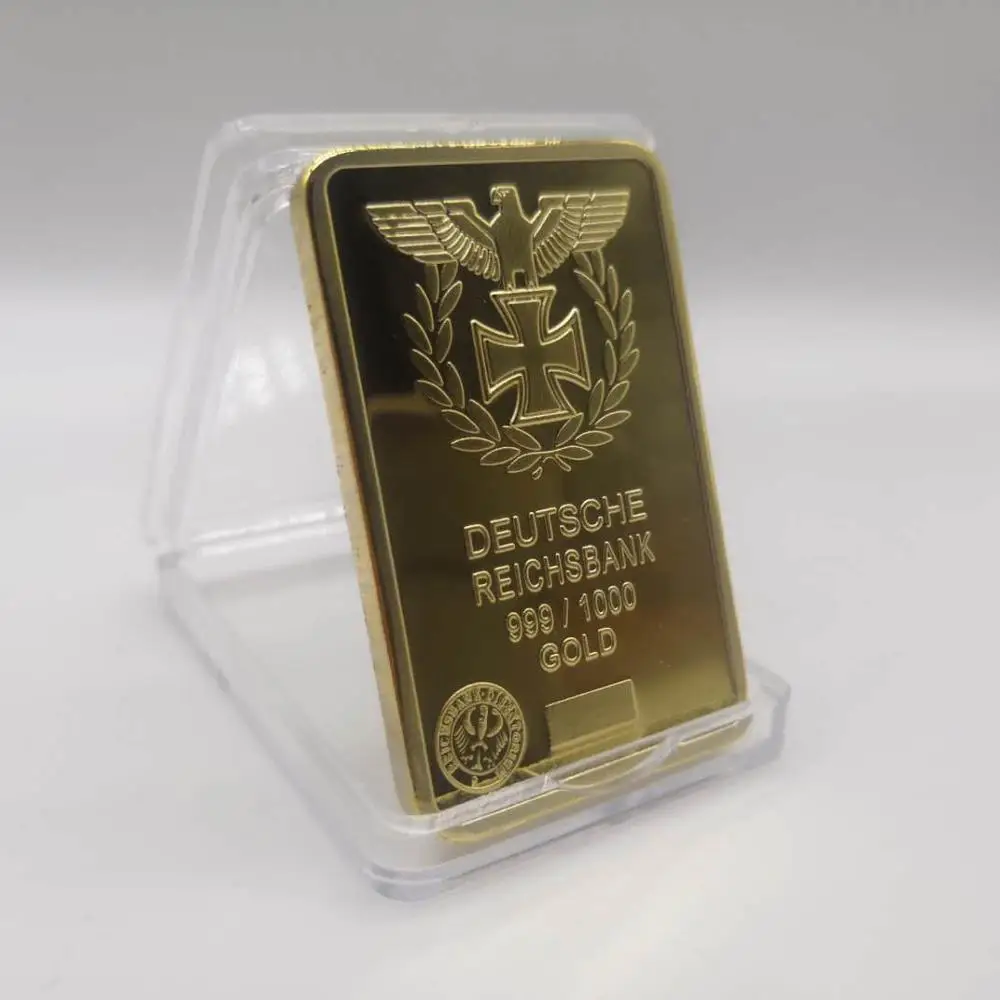 Doutsche reechsbank позолоченный слиток 24 К германский Орел Реплика золотого бара для