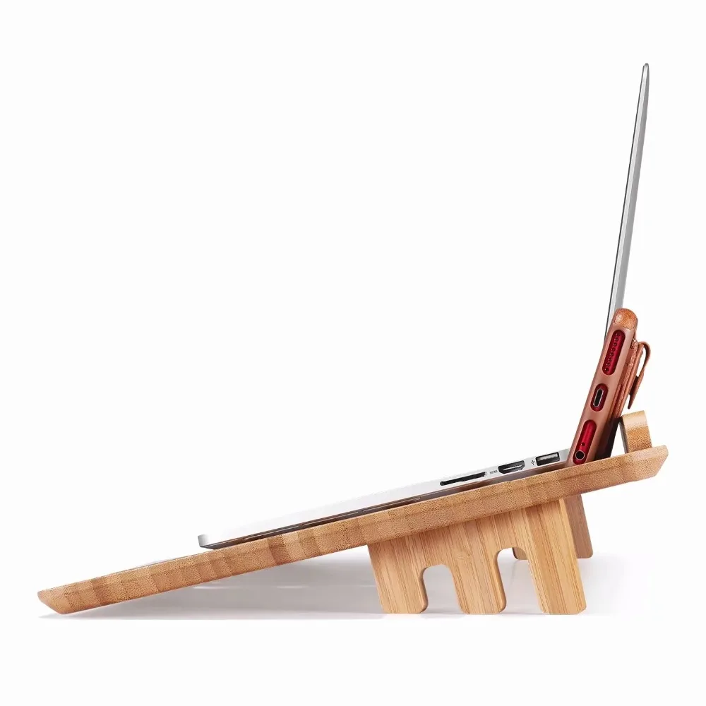 Бамбуковая подставка для ноутбука FULAIKATE, подставка для ноутбука, iPad, планшета, ПК, держатель с областью мыши для работы на диване, кровати, стол, поддержка