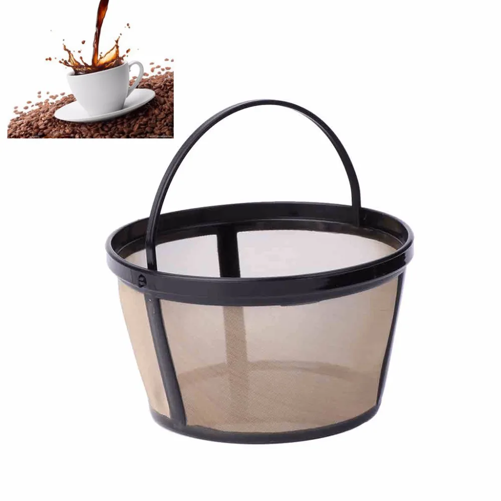 

1PC Basket-style Reusable 10-12 Cups Coffee Filter Permanent Metal Mesh Tool-BPA Free Coffee Accessories C42
